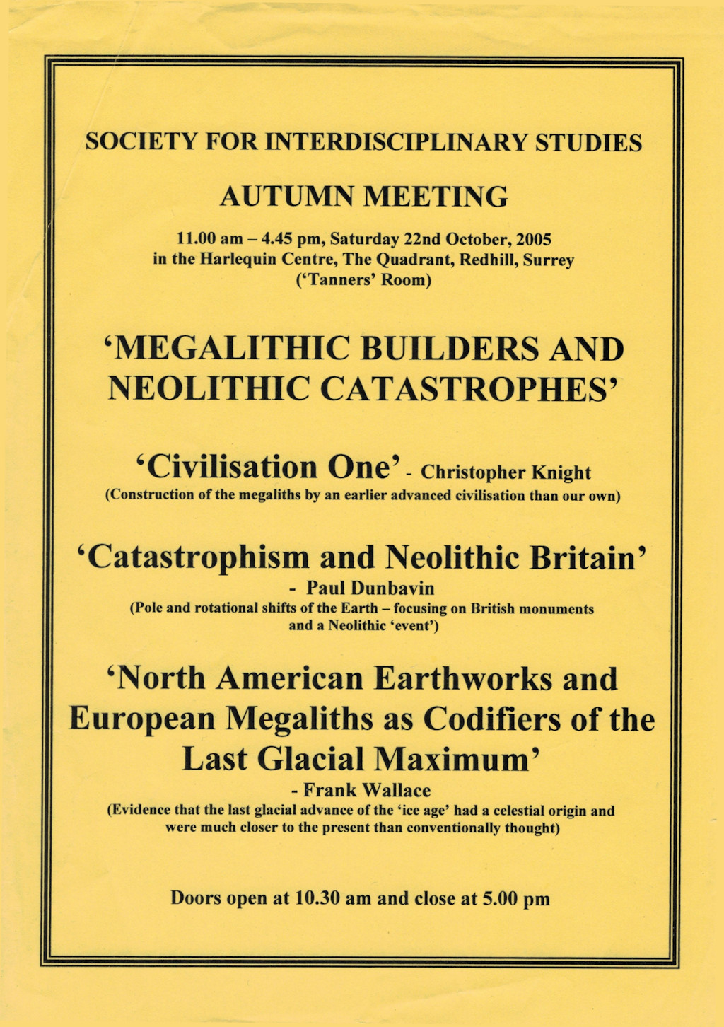 Megalithic builders meeting