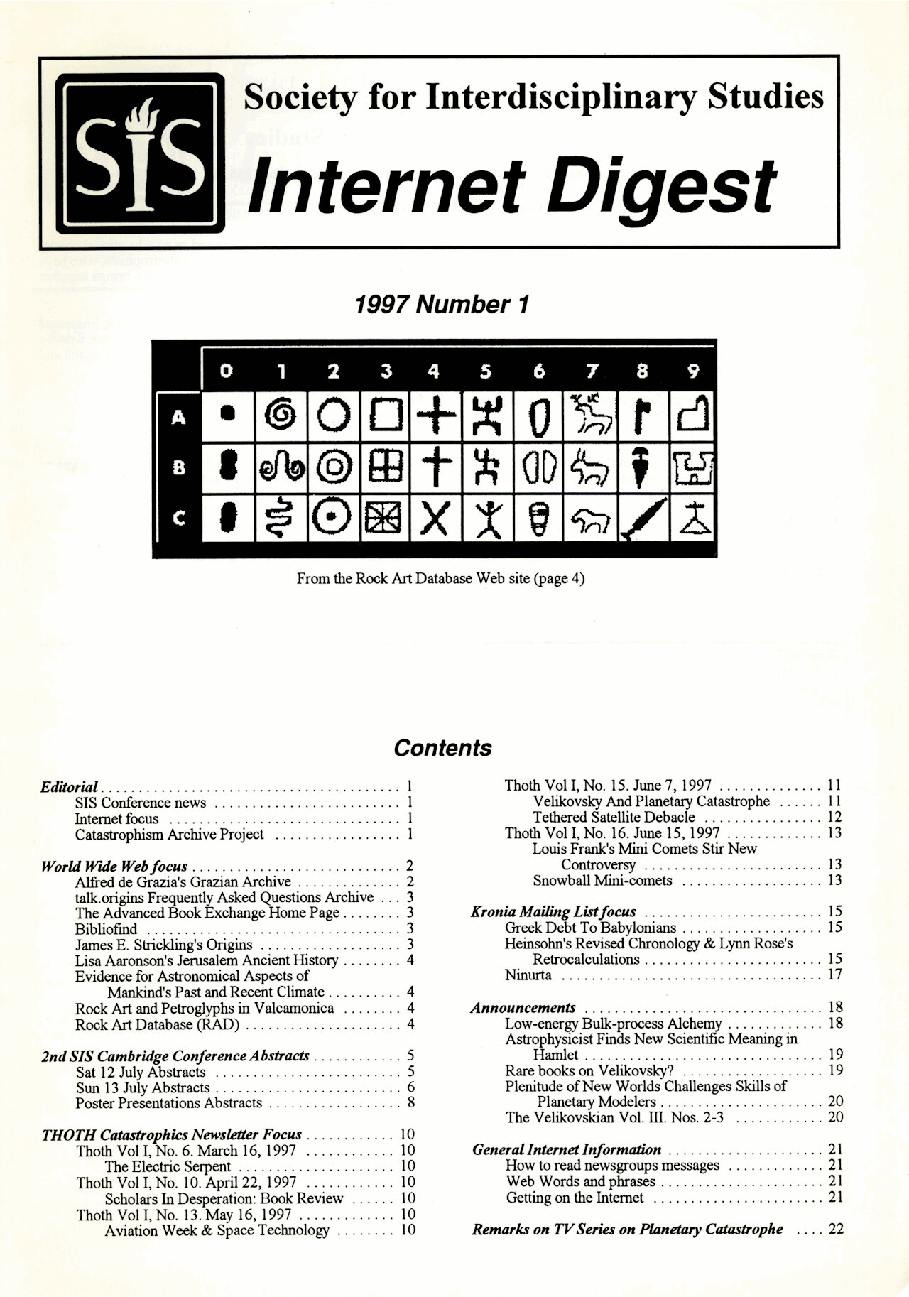 SIS Internet Digest 1997-1 cover