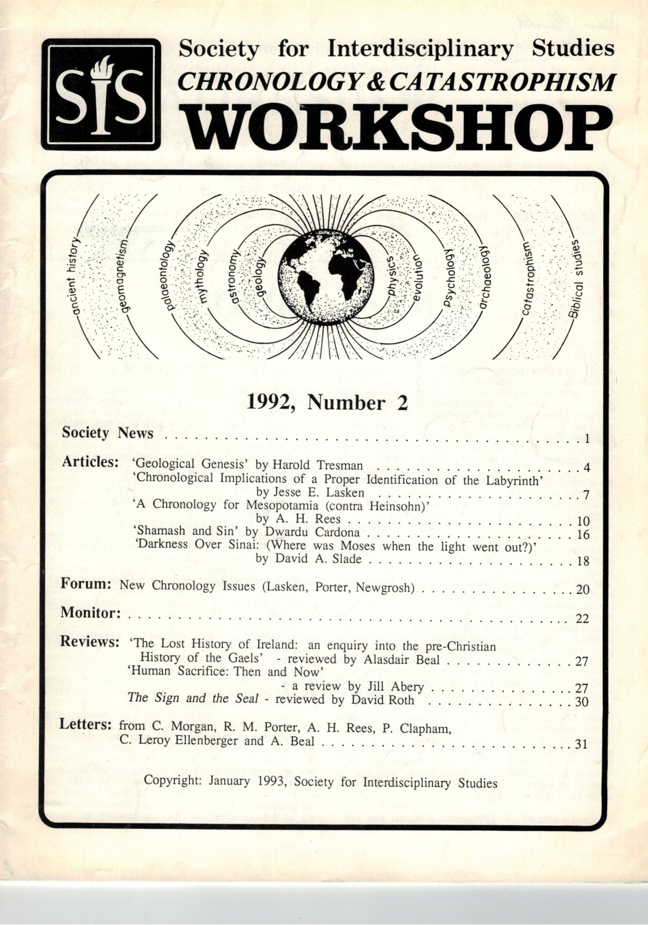 SIS workshop 1992-2 cover